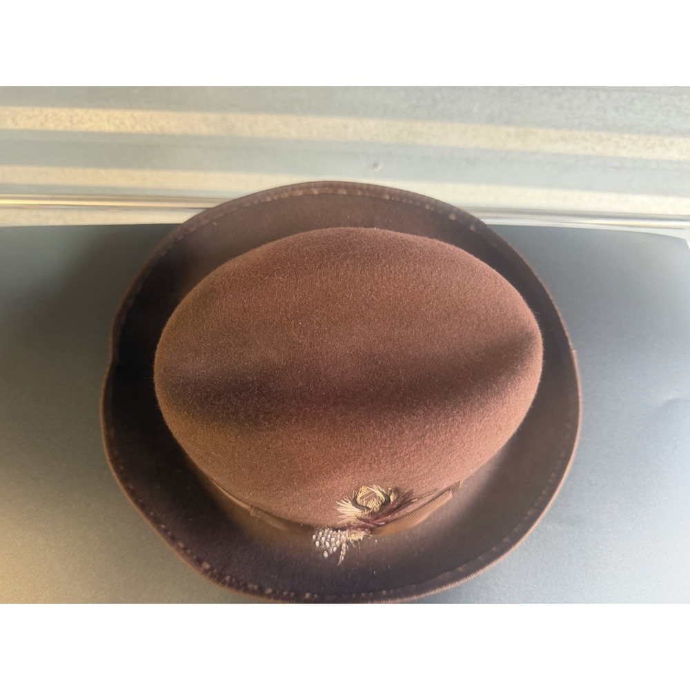 Pino Baldini Men's Brown Solid Pattern Fedora Hat, Size X-Large